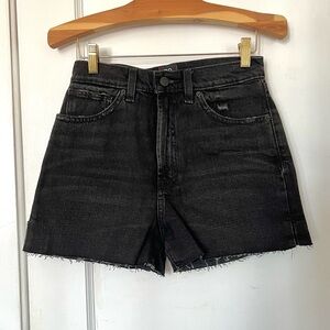 BDG Black High-Rise Raw Hem Denim Shorts